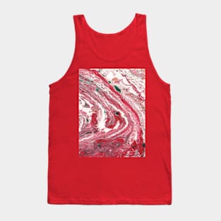 Marble red white Tank Top